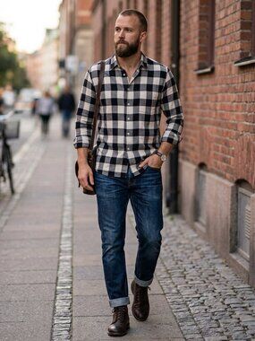 Hope Stockholm Elma Blue & White Checked Unisex Button Down Shirt - Size XXS